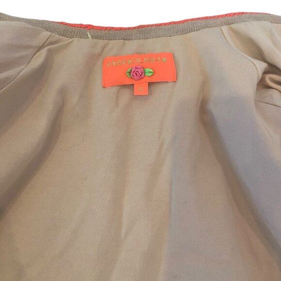 MANOUSH Wool Cardigan crop sleeve multicolor whimsical beige embroidered jacket - Picture 13 of 16